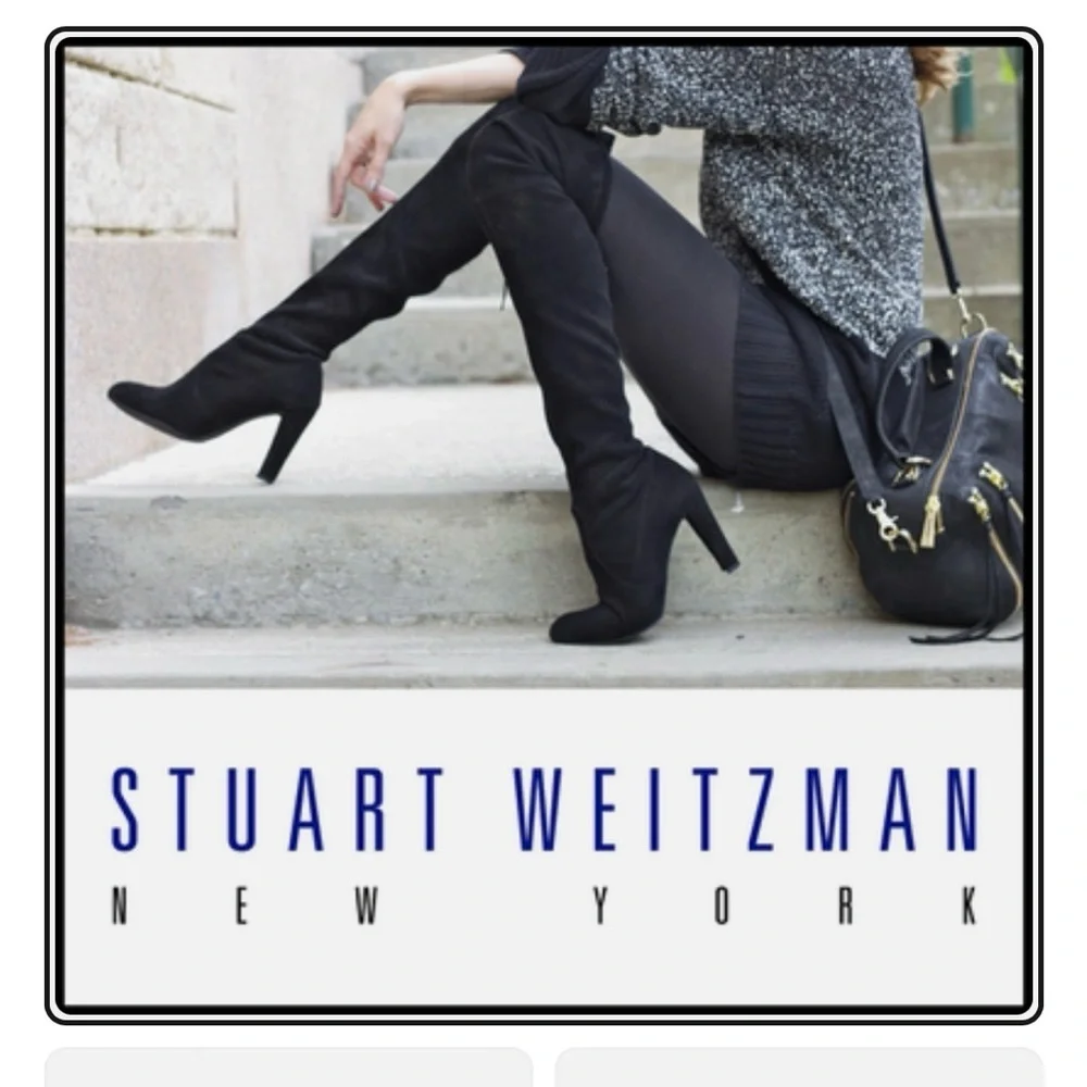 Stuart Weitzman Highland Black Suede Over-the-Knee Boots Women’s Size 8.5